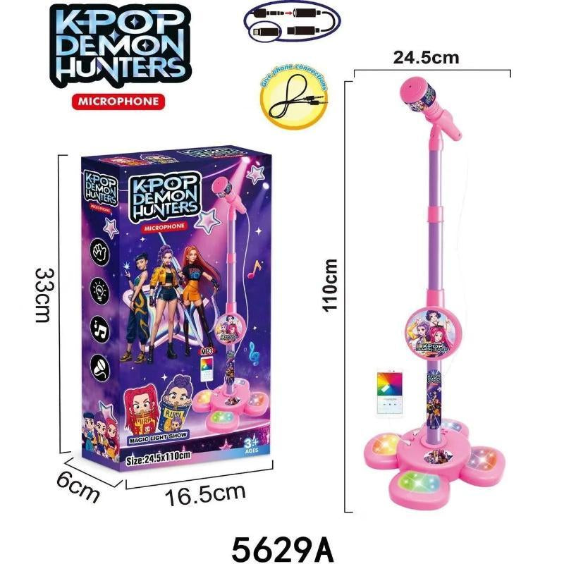 Unleash Your Child's Inner Star with Our Fun Karaoke Microphone Toy - Colorful LED Lights & Built-In Music for Endless Entertainment! Perfect Birthday Gift for Kids Aged 3-8!