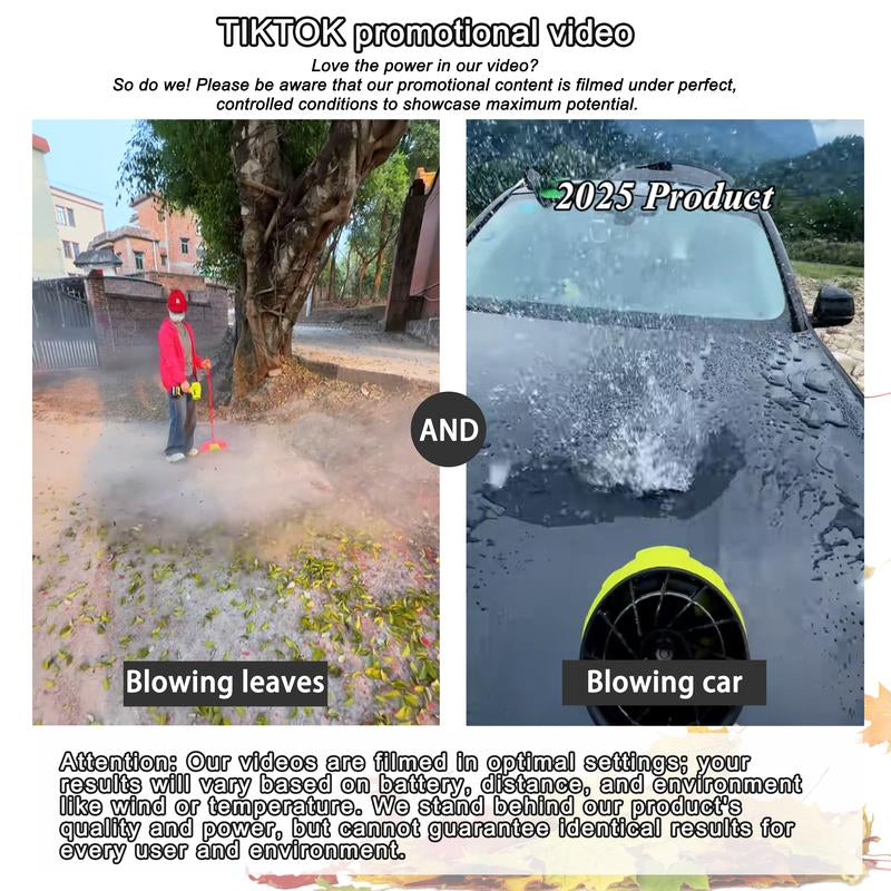 SEESE Turbo Jet Blower - Powerful Cordless Leaf & Snow Blower with Pure Copper Motor for Home, Garden, and Car Drying - Perfect Holiday Gift!