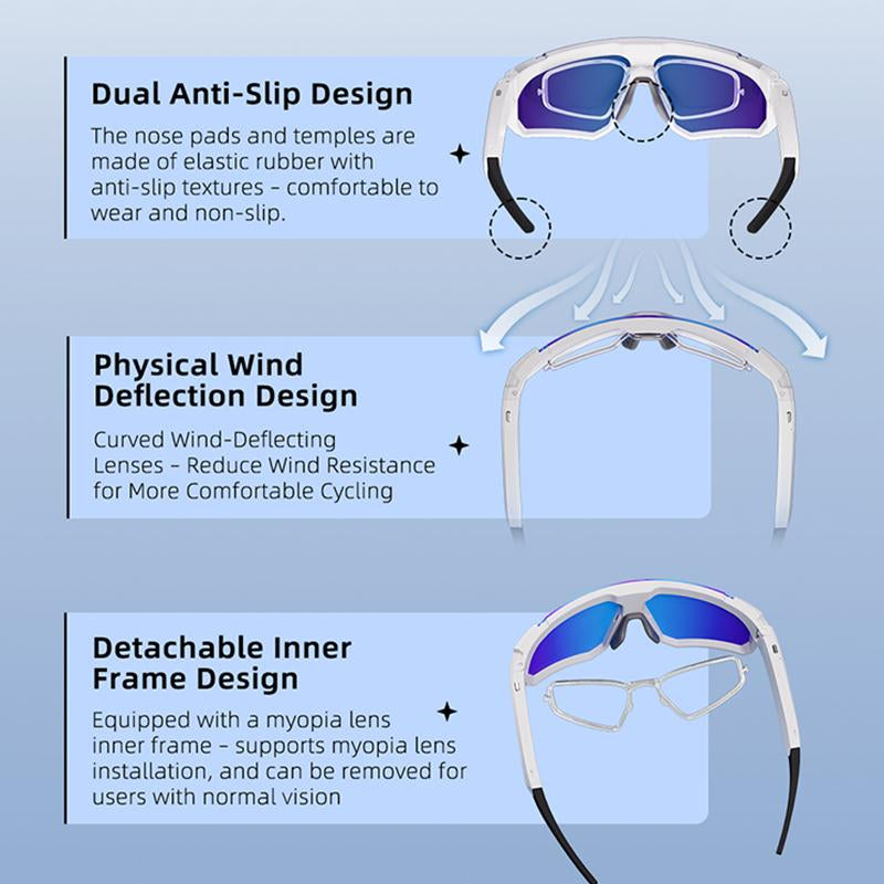 Revolutionary Smart Sports Glasses - 8MP Camera, 2K/1200P Recording, Waterproof Bluetooth Audio, Polarized Sunglasses with AI Assistant & UV Protection