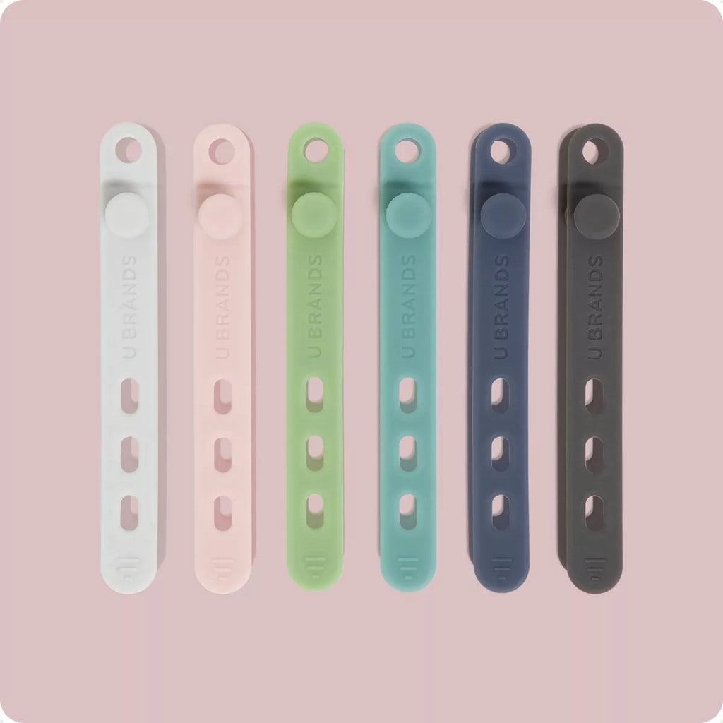 U Brands 6-Pack Silicone Cord Bands - Ultimate Organization Solution for Tangle-Free Living!