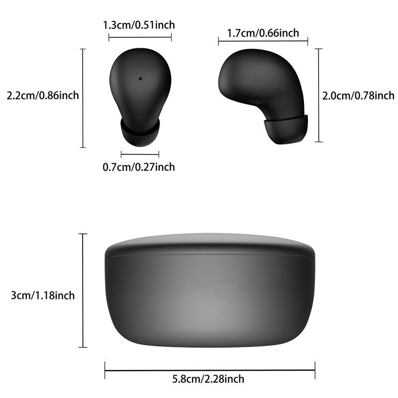 MSHUKCOE True Wireless Mini Invisible Bluetooth 5.4 Earbuds - Noise Cancelling, Sport-Ready, and Perfect for Gaming!