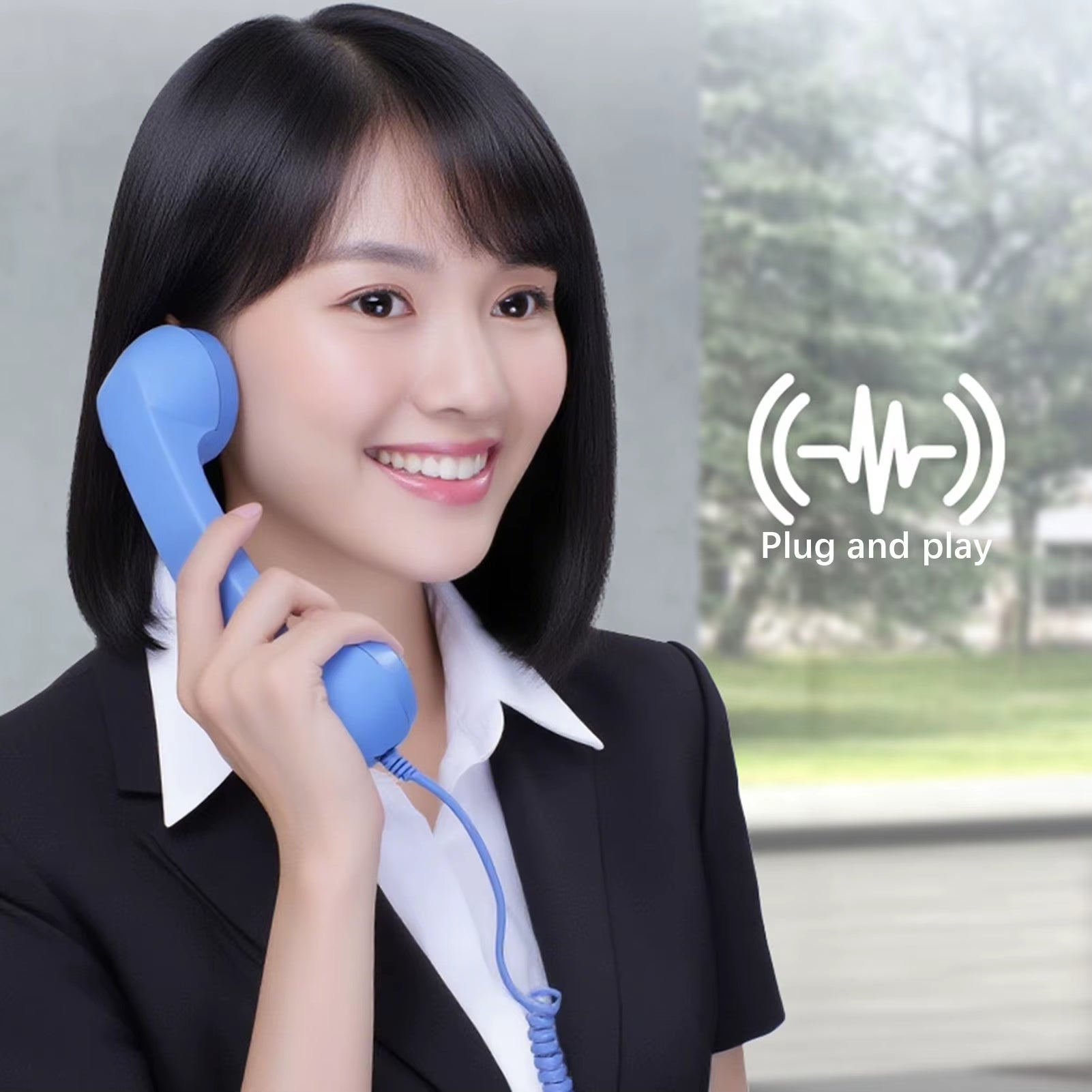 Vintage Style Type C Phone Handset Receiver with Microphone & Speaker for Smartphones