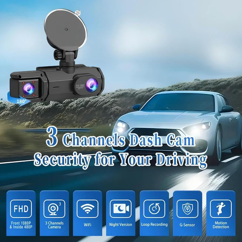 High-Definition Vehicle Dash Camera with 32GB Memory Card - Advanced Video Surveillance System for Cars, Trucks, and SUVs
