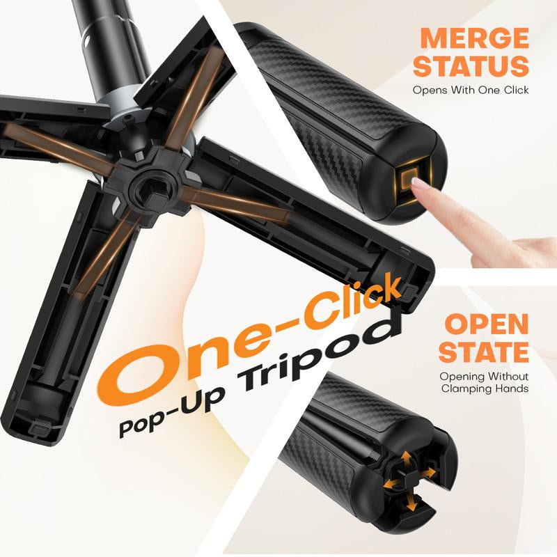 2026 Multifunctional Magnetic Mini Selfie Stick with 360° Rotation, Bluetooth Control, and Magnetic Phone Holder - Ideal for Selfies, Video Recording, and Vlogging, Extends up to 14.96 Inches, Compatible with Most Smartphones