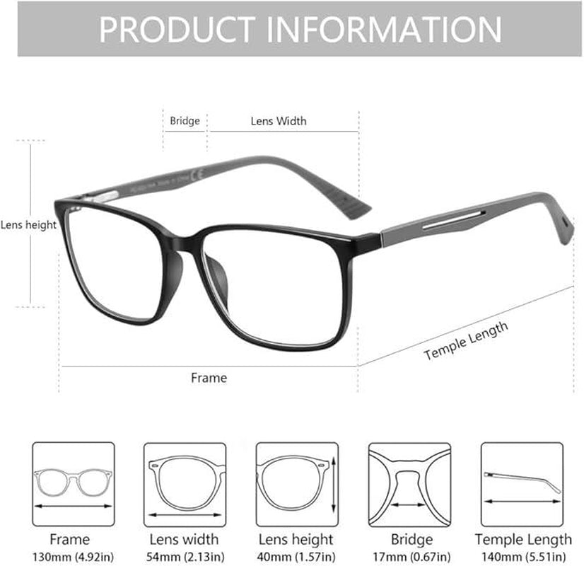 ZENOTTIC Daily Anti-Blue Light Glasses for Office Work and Gaming - High-Quality Lightweight TR90 Flexible Frame, Unisex UV400 Protection, Adjustable Clarity