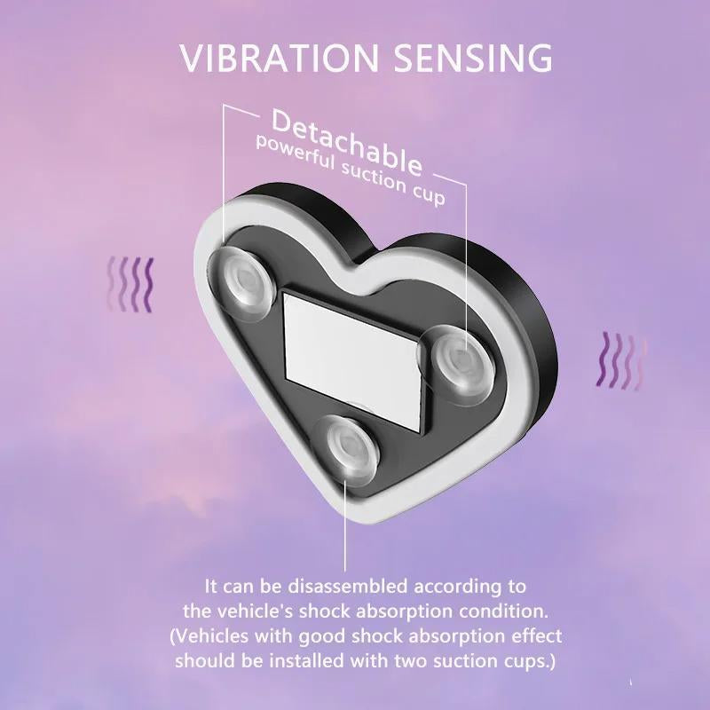 Solar Powered Wireless LED Triangle Heart Shape C-Pillar Neon Light for Car Interior Decor Eco-Friendly Modern Stylish Look