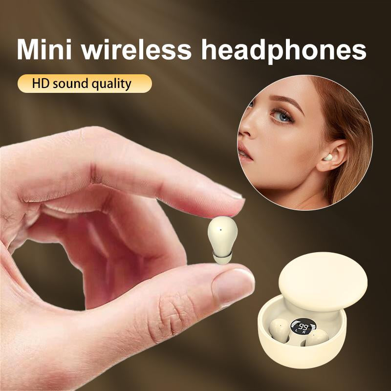 MSHUKCOE True Wireless Mini Invisible Bluetooth 5.4 Earbuds - Noise Cancelling, Sport-Ready, and Perfect for Gaming!