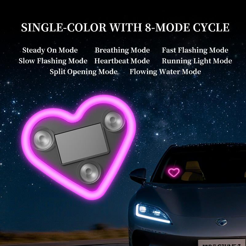 Joytutus Solar Powered LED Heart Shape C-Pillar Neon Light Eco-Friendly Wireless Car Interior Decor 9.57Mm X 8.42Mm X 15.36Mm Modern Stylish Design