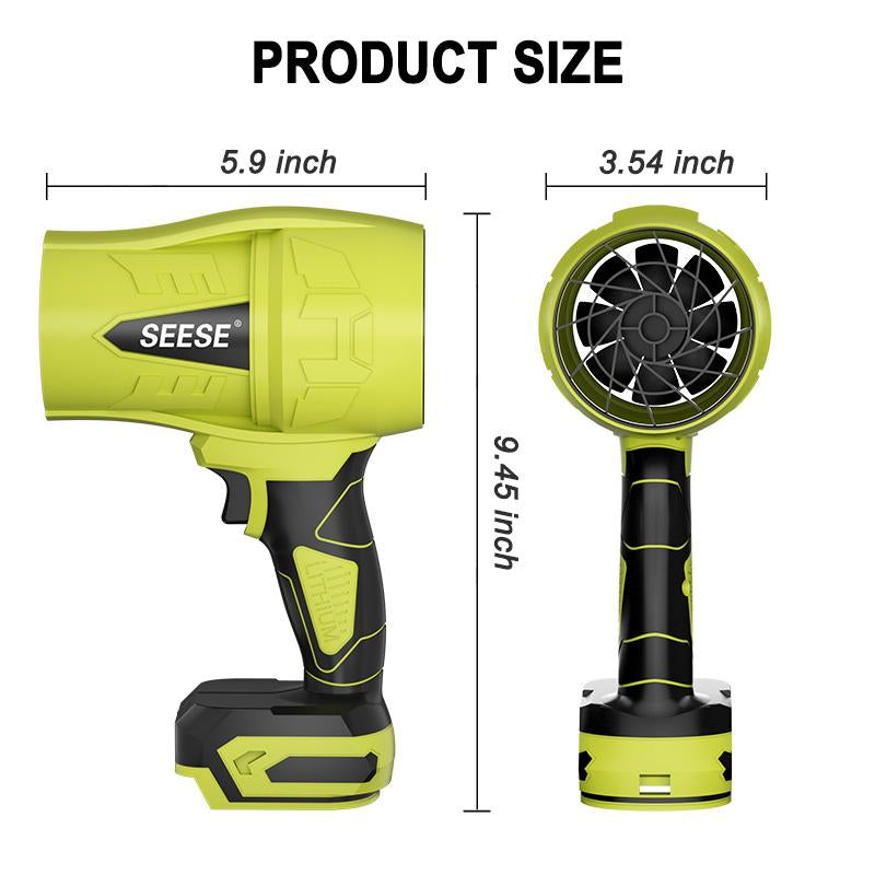 SEESE Cordless Leaf Blower - Powerful Brushless Motor & Battery-Operated Turbo Fan for Efficient Car Drying, Snow Removal, and More!