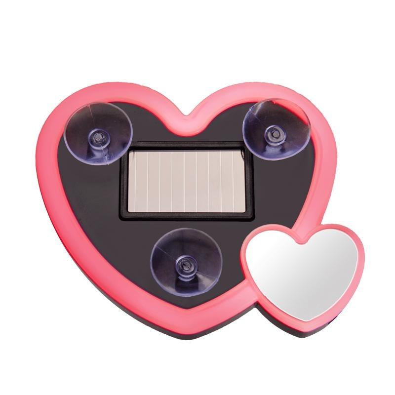 Symphony Love Atmosphere Light Solar-Powered Car LED Window Decorative Double Heart-Shaped Neon Light Wire-Free with 1 Suction Cup for Car Interior Fun Ambient Light Eco-Friendly Design