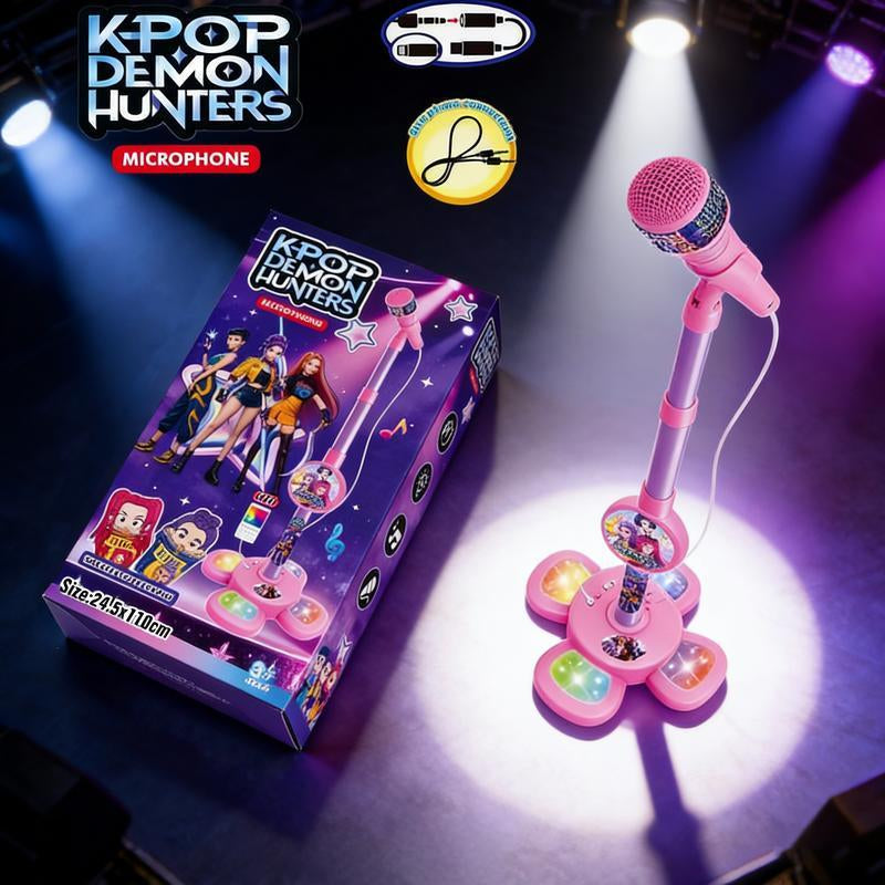 Unleash Your Child's Inner Star with Our Fun Karaoke Microphone Toy - Colorful LED Lights & Built-In Music for Endless Entertainment! Perfect Birthday Gift for Kids Aged 3-8!