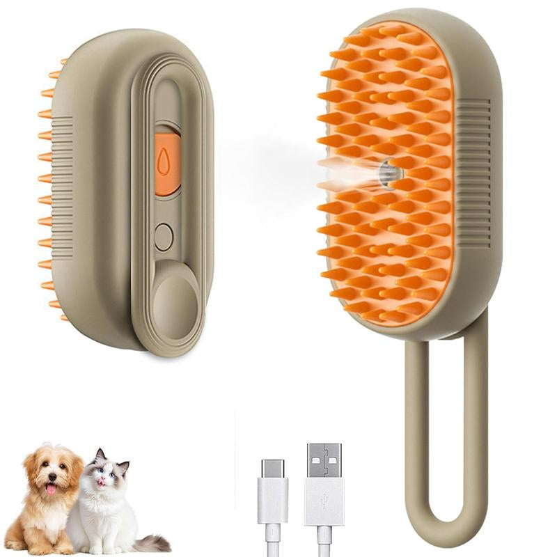 3-IN-1 Pet Steam Brush: Advanced Grooming Comb for Dogs & Cats - Effortlessly Remove Fur with Adjustable Steamy Mist!