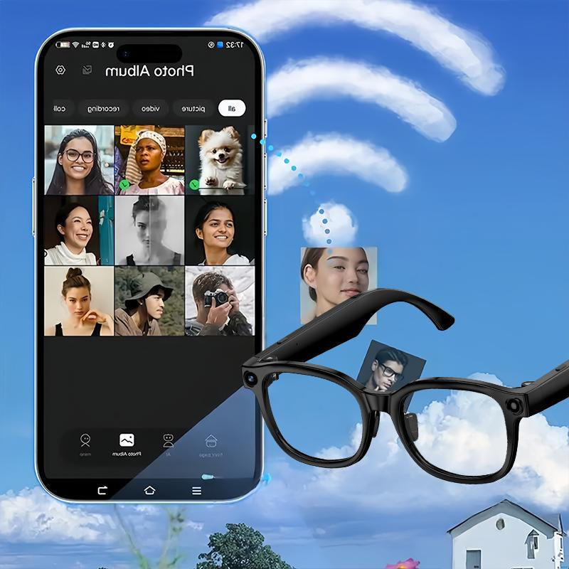 AI Smart Camera Glasses - 8MP Photochromic Lenses, Touch Control & Real-Time Translation for Effortless Hands-Free Photography & Adventure! Perfect Valentine's Day Gift!