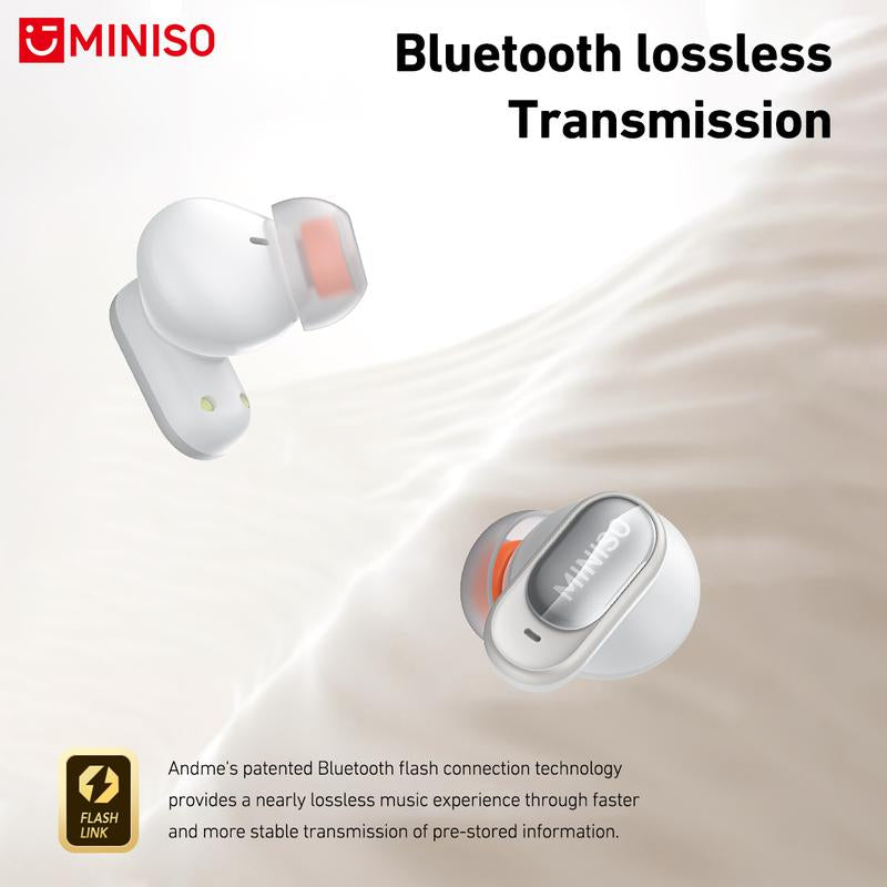MINISO MS105 Waterproof Wireless Earbuds - Bluetooth 6.0 Earphones for Office, Sports, and Gaming with Built-In Microphone