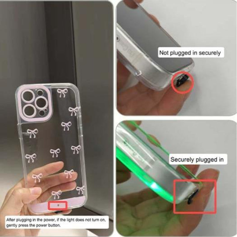 LED Bowknot Phone Case for iPhone 11-17 Pro/Pro Max/Plus - Elegant and Durable Protection with Distinctive Design for Daily Use