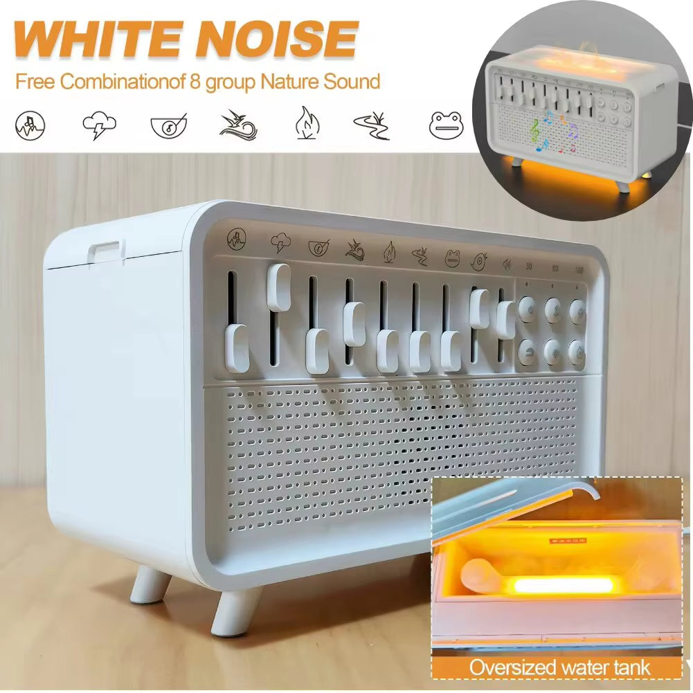 4-in-1 HIFI Bluetooth Speaker & Sleep Aid: LED Night Light, Humidifier, and 8 Nature Sounds for Perfect Relaxation