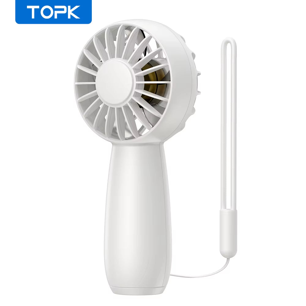 Rechargeable Mini USB Electric Fan - 1800mAh Portable Outdoor Fan with 3 Speeds for Camping and Travel