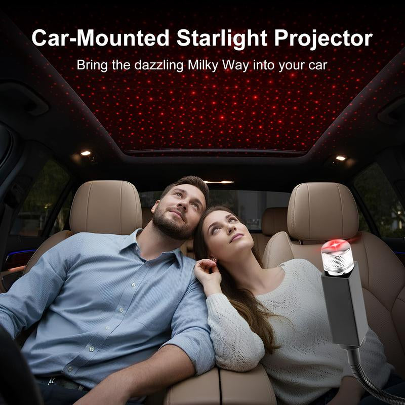 USB Star Projector Night Light, Portable Adjustable Romantic Interior Car Roof Lights, Portable Star Lamp Projector Decorations for Car, Ceiling, Bedroom