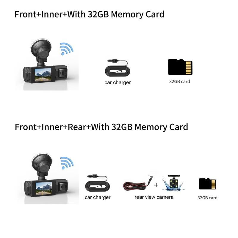 High-Definition Vehicle Dash Camera with 32GB Memory Card - Advanced Video Surveillance System for Cars, Trucks, and SUVs