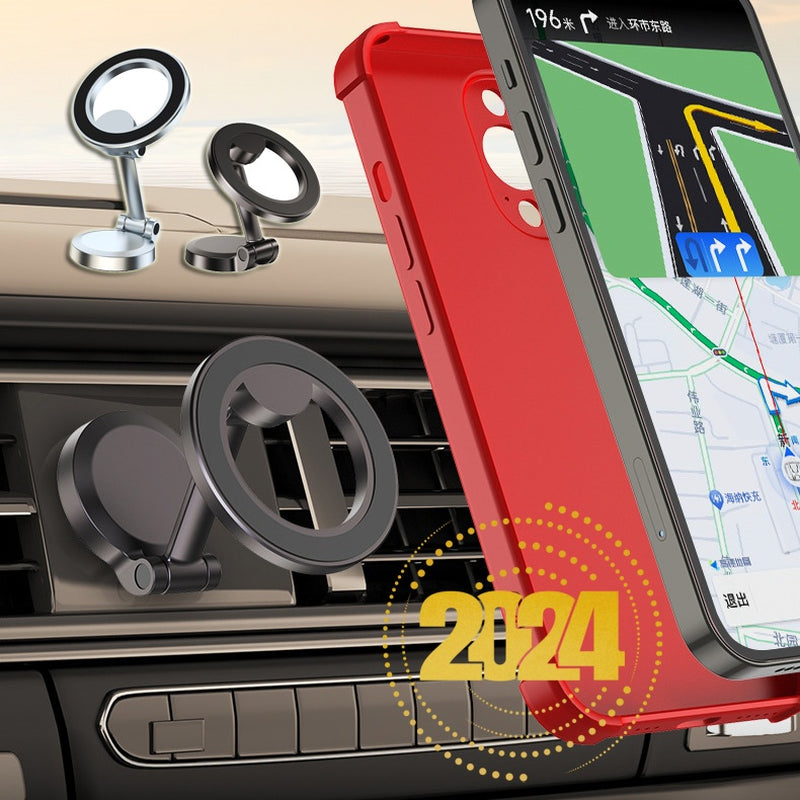 Revolutionize Your Drive with Our All-Metal Magnetic Car Phone Mount - The Ultimate Foldable Phone Holder for Stronger Grip and Convenience!