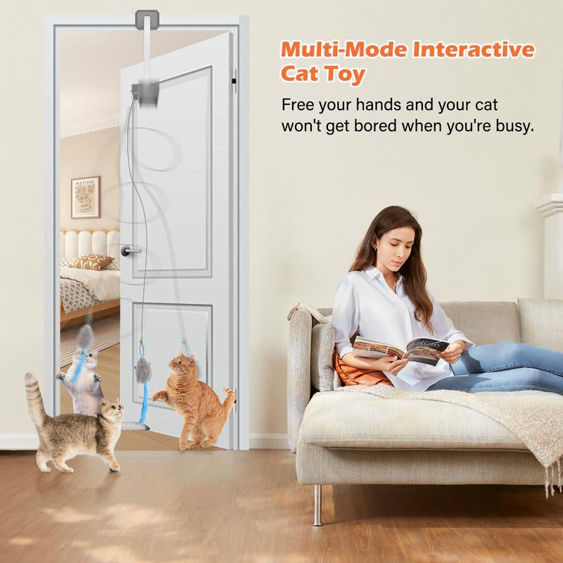 Interactive Electric Cat Teaser with Remote - Rechargeable, 360° Rotation & Irregular Jumping - Stimulate Your Cat's Mind & Body - Perfect for Christmas Gifts!