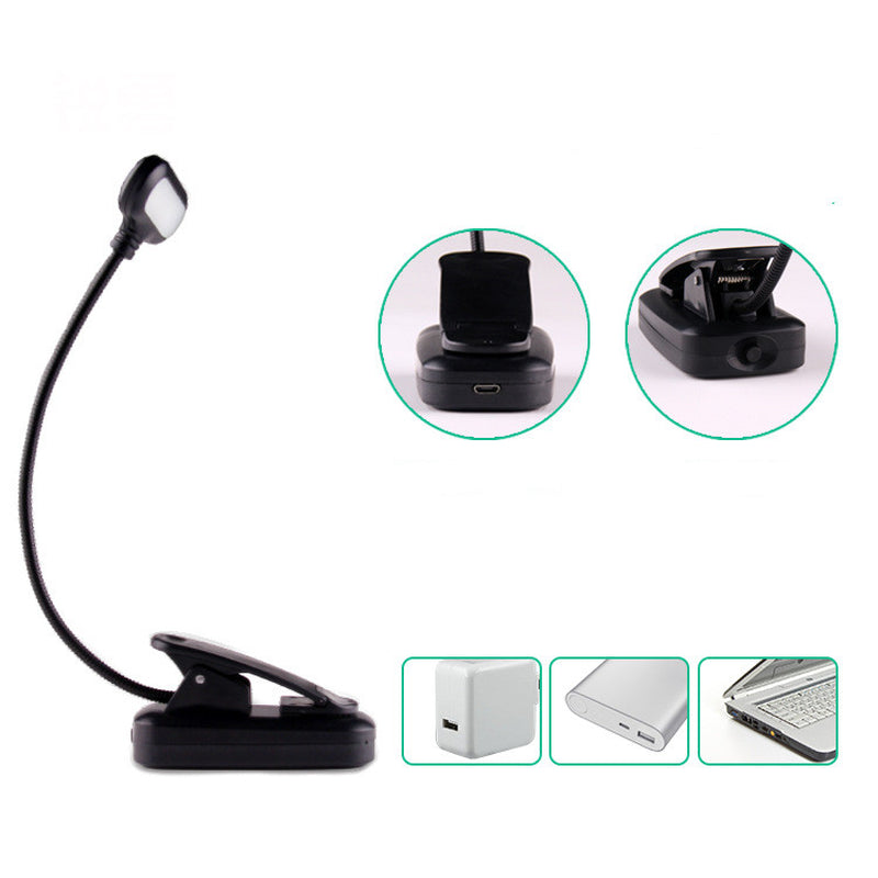 Stylish Bedside Reading Clip Lamp with USB Charging - Perfect for Your Home Office or Nightstand