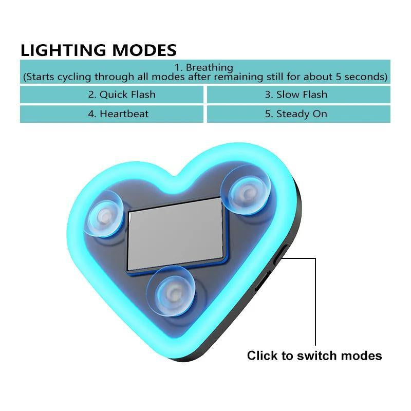 Solar Powered Wireless LED Triangle Heart Shape C-Pillar Neon Light for Car Interior Decor Eco-Friendly Modern Stylish Look