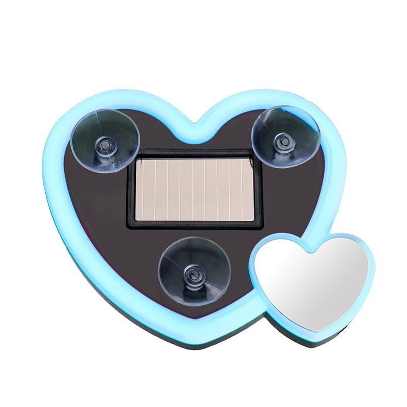 Symphony Love Atmosphere Light Solar-Powered Car LED Window Decorative Double Heart-Shaped Neon Light Wire-Free with 1 Suction Cup for Car Interior Fun Ambient Light Eco-Friendly Design
