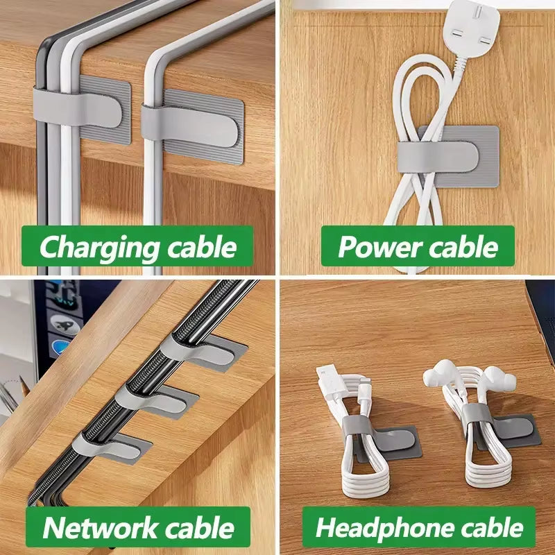 Revolutionary Adjustable Cable Ties - Effortless Self-Adhesive Cord Organizers for Clutter-Free Desks!