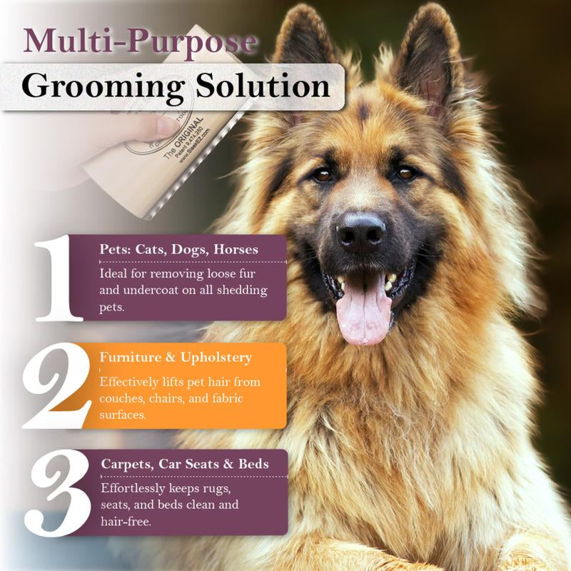 Sleekez Professional Dog Brush - Ultimate Shedding & Grooming Tool for All Coat Types - Lightweight 5" Design