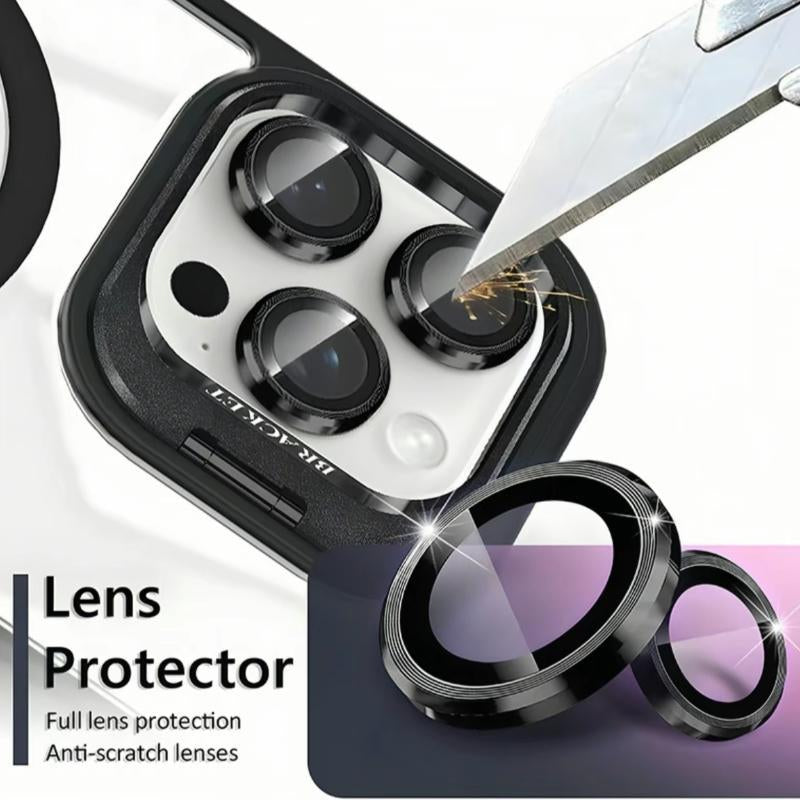 PICRYU Magnetic Mobile Phone Case for Apple iPhone 12-17 Max/Plus/Pro with MagSafe Camera Ring Holder, Military-Grade Protection, Anti-Fall, Non-Yellowing, Wireless Protective Cover