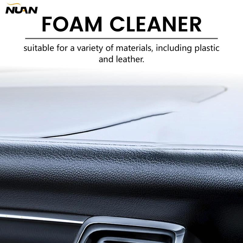 Nuan-Car Interior Foam Cleaner: Powerful All-Purpose Stain Remover for Automotive, Kitchen, and Bathroom Surfaces