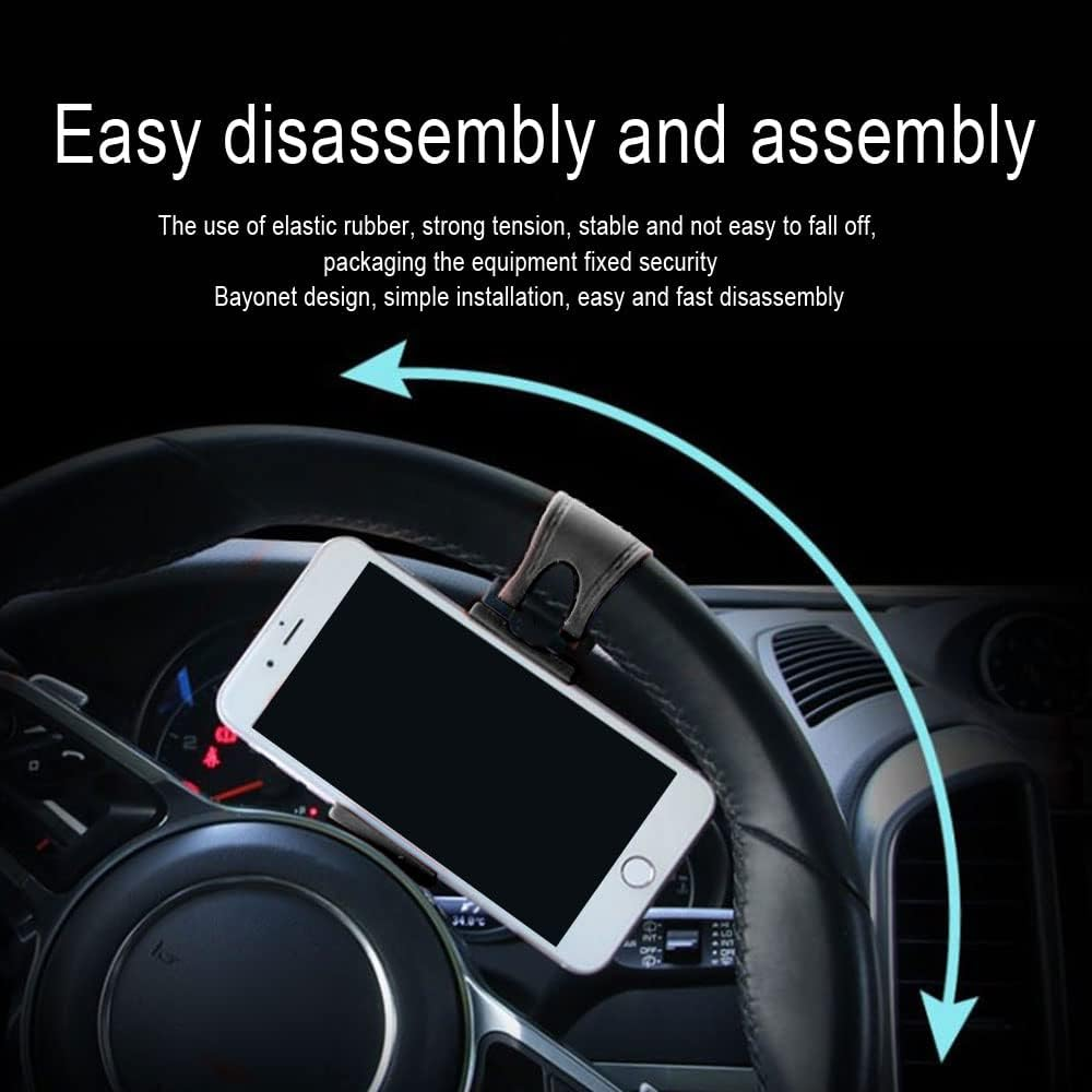 Revolutionize Your Drive with the Adjustable Car Phone Holder - Universal Steering Wheel Mount for Hands-Free Convenience!