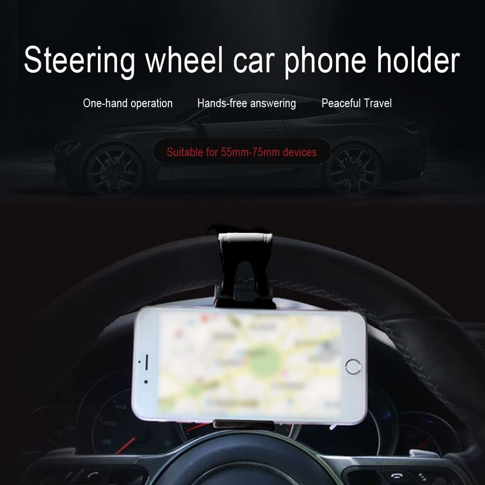 Revolutionize Your Drive with the Adjustable Car Phone Holder - Universal Steering Wheel Mount for Hands-Free Convenience!