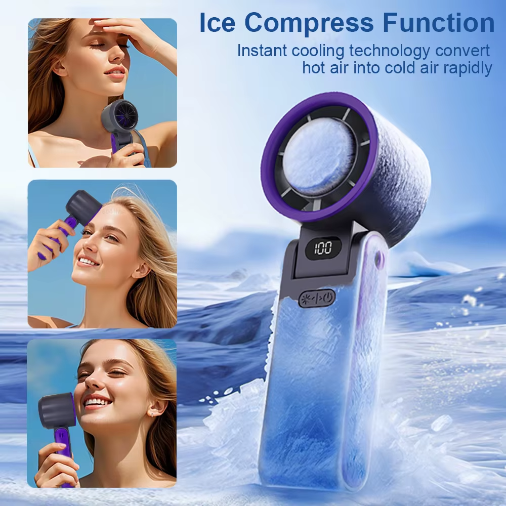 Ultimate High-Speed Rechargeable Portable Turbo Fan - 100-Level Foldable Mini Air Cooler with Long-Lasting 3600mAh Battery
