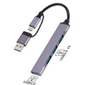 Ultra-Fast 4-in-2 USB 3.0 & USB-C Hub Multiport Splitter - 5Gbps Data Transfer for PCs and Laptops