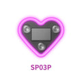 Solar Powered Wireless LED Triangle Heart Shape C-Pillar Neon Light for Car Interior Decor Eco-Friendly Modern Stylish Look
