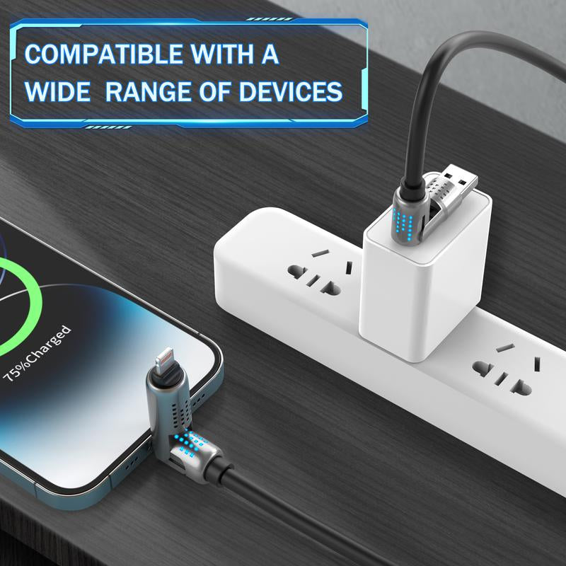 240W 4-In-1 USB-C Fast Charging Cable - PD 5A, Data Sync, Universal Compatibility for iPhone 16/15, iPad, Samsung, and Laptops
