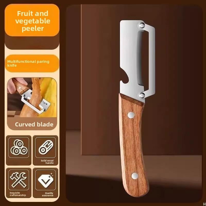 2PCS Kitchen Multi-Function Stainless Steel Thickened Fruit Peeler Knife for Sugar Cane and Pineapple Skin Removal Special Tool