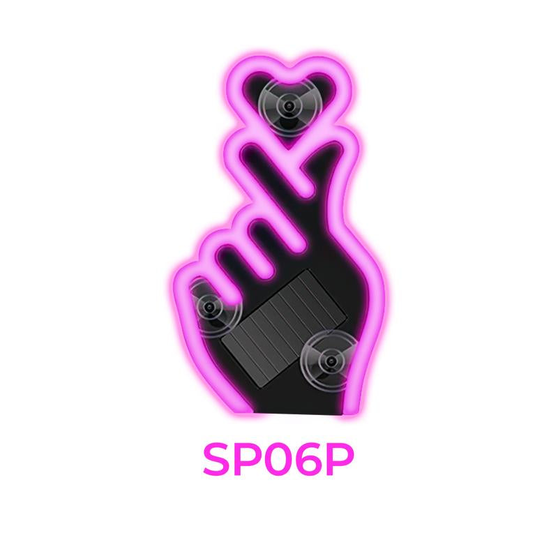 Joytutus Solar Powered LED Heart Shape C-Pillar Neon Light Eco-Friendly Wireless Car Interior Decor 9.57Mm X 8.42Mm X 15.36Mm Modern Stylish Design