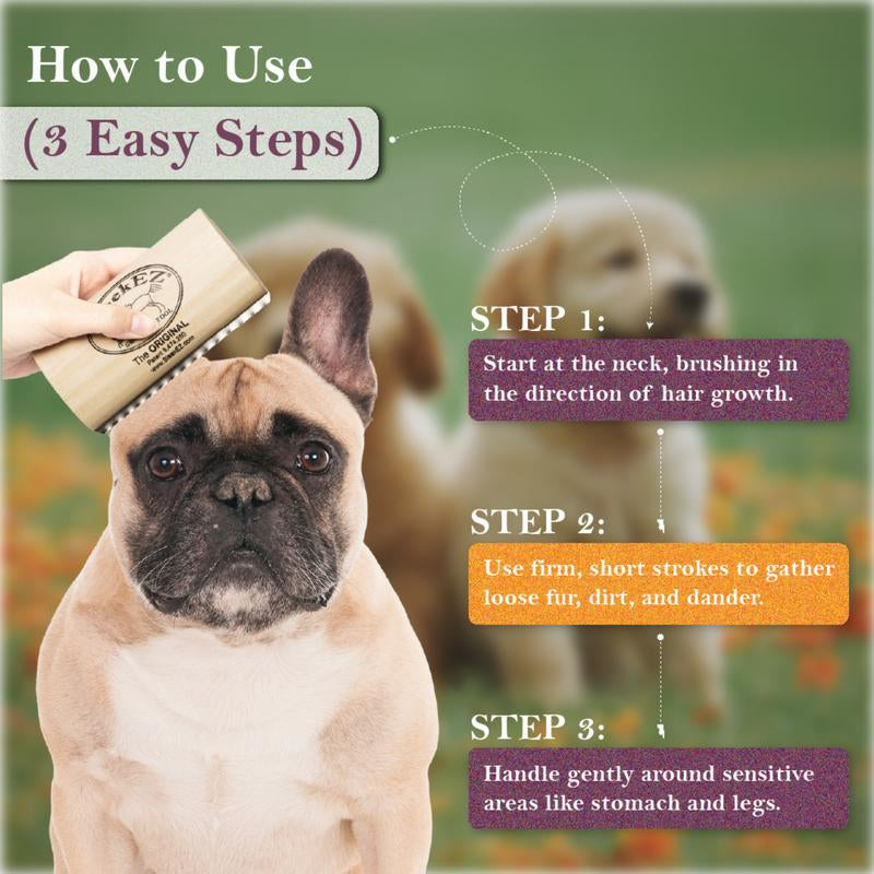 Sleekez Professional Dog Brush - Ultimate Shedding & Grooming Tool for All Coat Types - Lightweight 5" Design