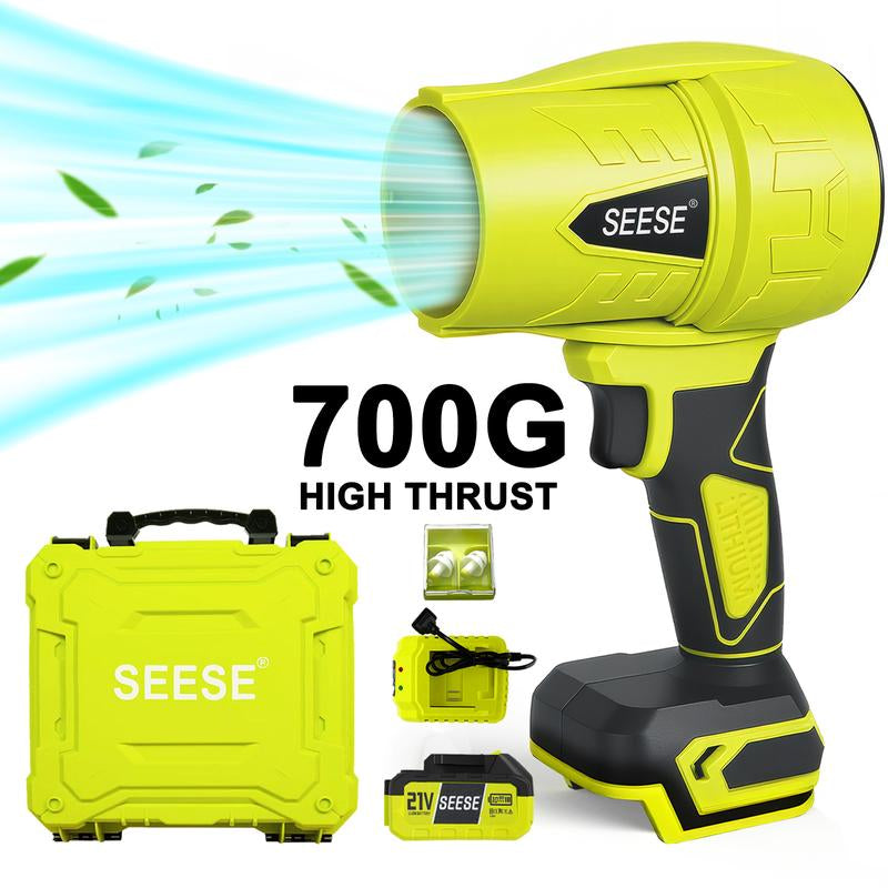 SEESE Turbo Jet Blower - Powerful Cordless Leaf & Snow Blower with Pure Copper Motor for Home, Garden, and Car Drying - Perfect Holiday Gift!