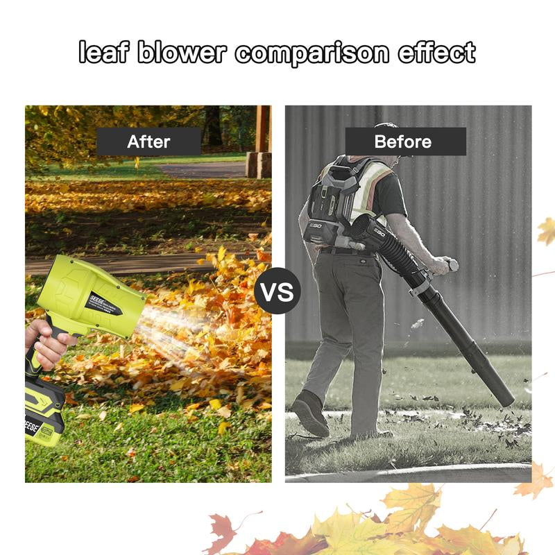 SEESE Cordless Leaf Blower - Powerful Brushless Motor & Battery-Operated Turbo Fan for Efficient Car Drying, Snow Removal, and More!