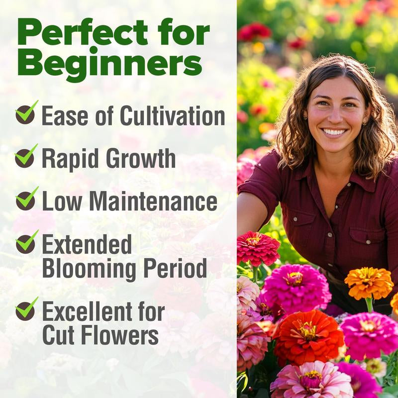 Zinnia Seeds - Pure Seeds - No Filler - USA Heirloom Flower Seeds