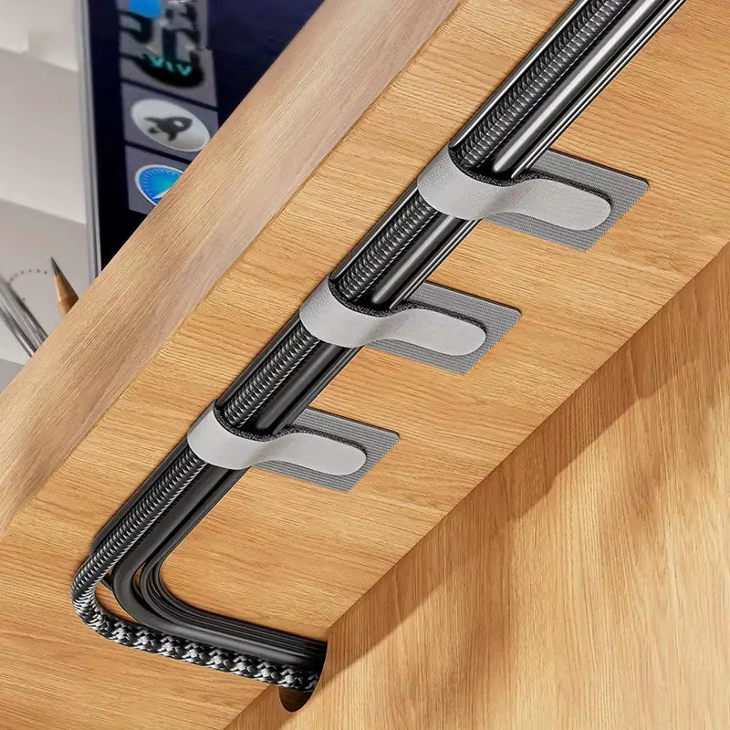 Revolutionary Adjustable Cable Ties - Effortless Self-Adhesive Cord Organizers for Clutter-Free Desks!