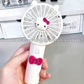 Charming Hellokitty Mini Handheld USB Rechargeable Fan - Stay Cool with Summer Flower Color Block Design