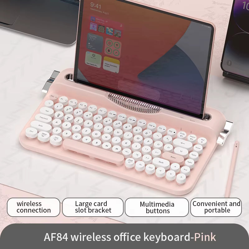 AF84 Retro Punk Wireless Bluetooth Mechanical Keyboard - Portable Dual-Mode Office Typing Experience