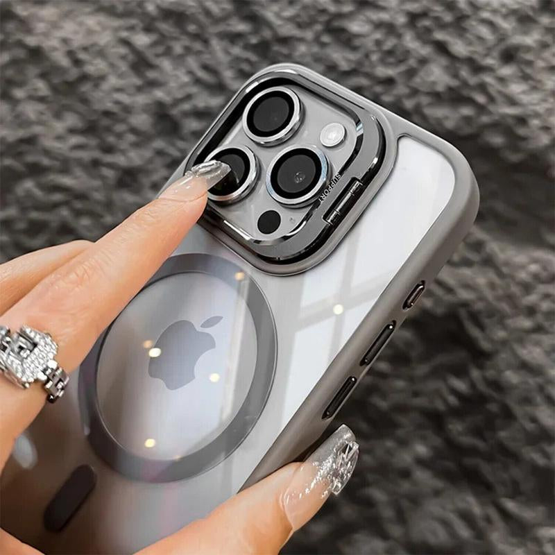 PICRYU Magnetic Mobile Phone Case for Apple iPhone 12-17 Max/Plus/Pro with MagSafe Camera Ring Holder, Military-Grade Protection, Anti-Fall, Non-Yellowing, Wireless Protective Cover