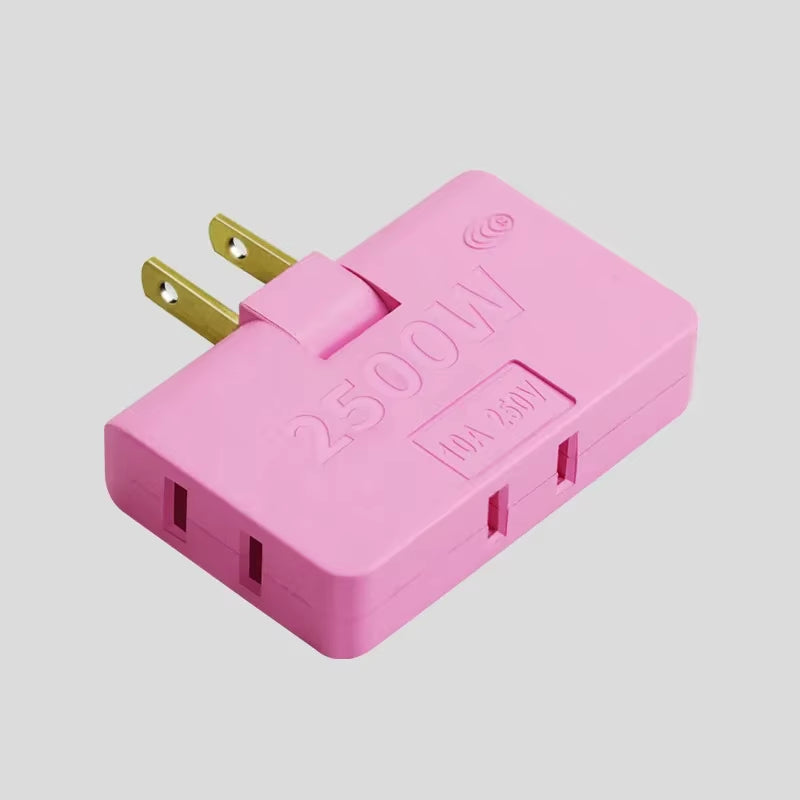 180° Rotatable 3-Port US Plug Socket Converter - Portable Travel Power Adapter