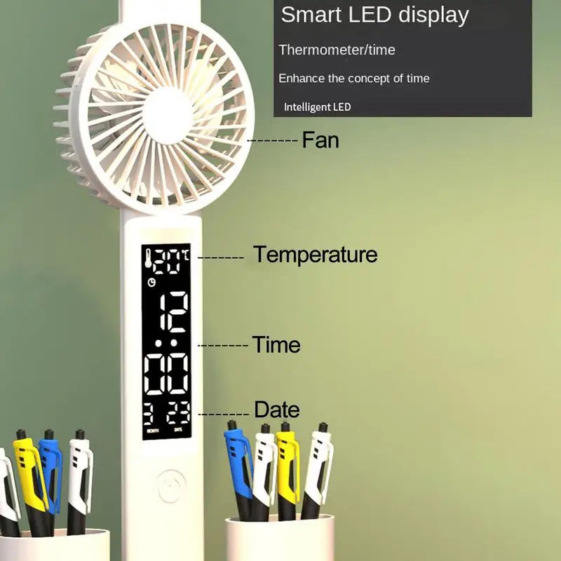 Transform Your Workspace with the Foldable LED Table Light: A Multifunctional Desk Lamp with Thermometer, Calendar, Fan, and Pen Holder